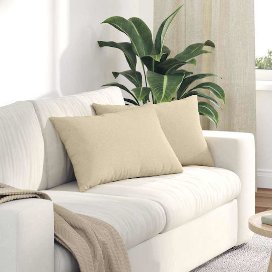 vidaXL Възглавница За Диван Крем 40x60см