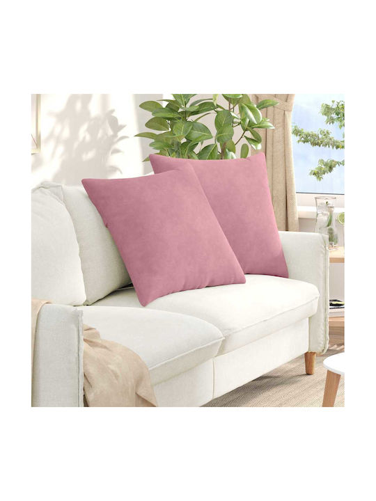 vidaXL Sofa-Kissen aus Samt Rosa 80x80cm