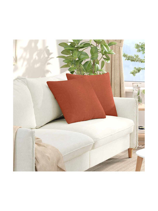 vidaXL Velvet Sofa Cushion Red Orange 50x50cm
