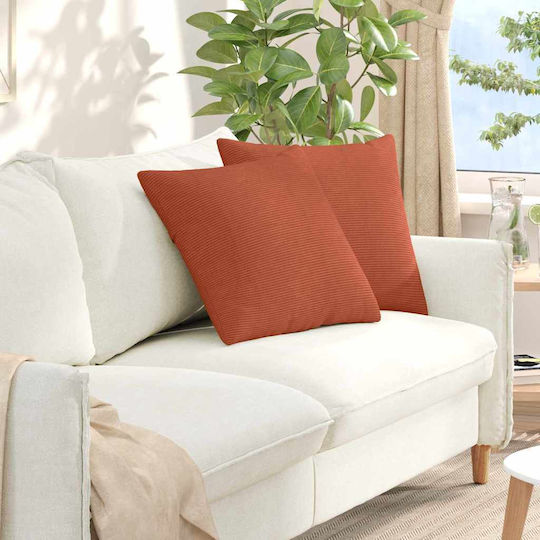 vidaXL Velvet Sofa Cushion Red Orange 50x50cm