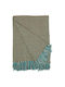 Selected by Pragmatic Stripe With Blocks Armchair Throw Jacquard 130x170cm Turquoise/Gold