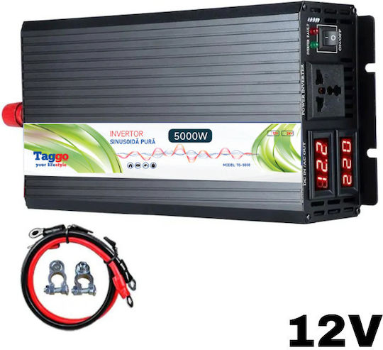 Taggo Invertor Auto Unda sinusoidală pură 5000W pentru Convertirea 12V DC în 220V AC