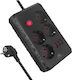 Maclean Energy Power Strip 4 Positions with Cable 1.5m