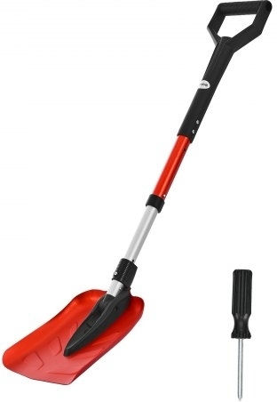 Snow Shovel Vevor Road Folding Snow Shovel 22cm D-Shaped Handle 36-40 In 91.4-101.6 Cm Adjustable Lightweight Snow Removal Tool Aluminum Alloy Reduces Back Strain Garden Car Camping