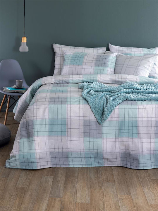 Palamaiki Duvet Cover Set Cotton Queen with 2 Pillowcases 240x250 Fashion Life Fl6282 Multicolored
