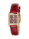 U.S. Polo Assn. Crystals Damen Uhr mit Burgundisch Lederarmband