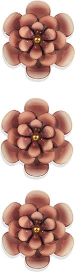 Metallic Pink Flower Set 3 25x4x25cm Monochrome Gtr