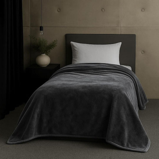 Astron Italy Κουβέρτα Βελουτέ Μονή 150x220εκ. Γκρι