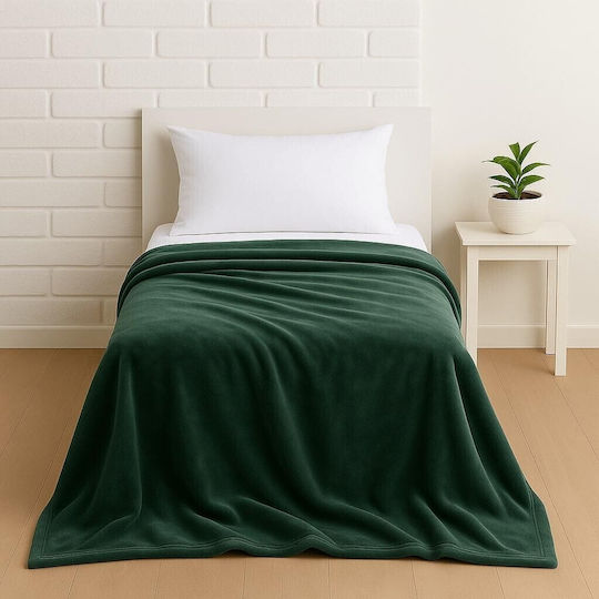 Astron Italy Velvet Blanket Single 150x220cm Green