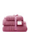 Marwa Bath Towel Set 3pcs Pink Weight 550gr/m²