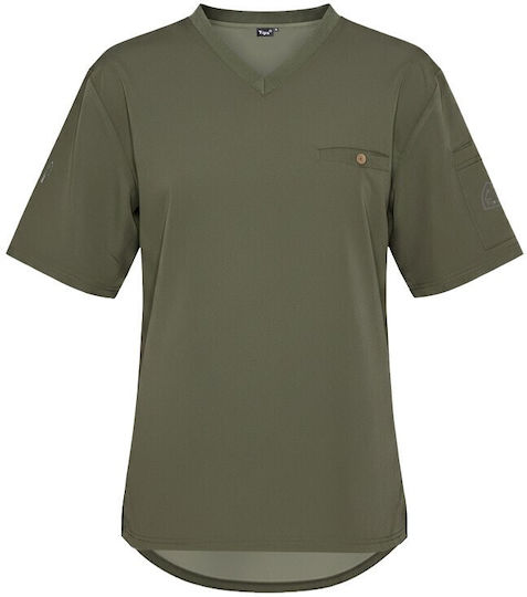 Tips Blouse Chef Microfiber Khaki with Short Sleeve