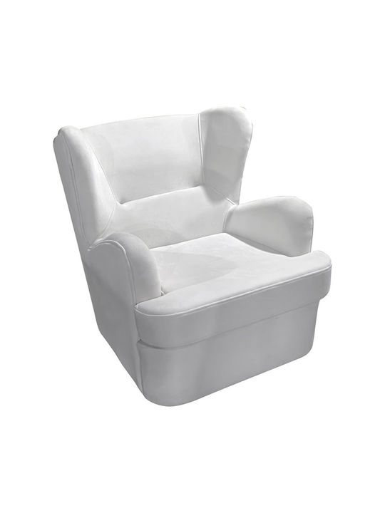 Regalo Samt Sessel Weiß 75x88x85cm