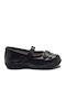 Kids Patent Leather Ballerinas with Hoop & Loop Closure Black