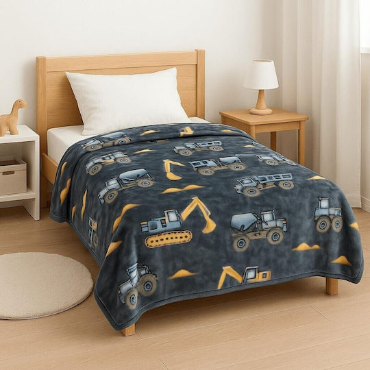Next Blanket Velvet Trucks Gray 220x150cm