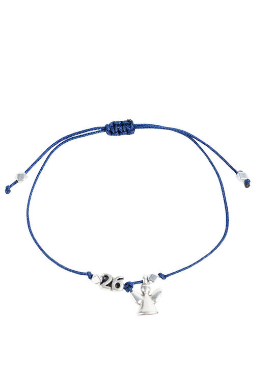 Handmade Kids Bracelet Lucky Charm 2026 Angel Blue Zamac Silver Plated