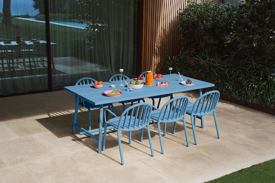 Outdoor-Stuhl Aluminium Wave Blue 2Stück 60x59.5x80.5εκ.