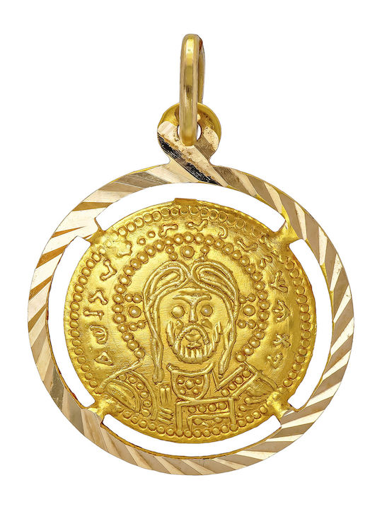 Kiriakos Gofas Pendant Kids Talisman with Chain Konstantinato made of Gold 14K KN575