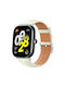 Leather Strap Shark Fine Grain Xiaomi Smart Band 9 Pro Redmi Watch 5 20mm Creamy White