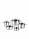 Fissler Paris Line Pots Set of Stainless Steel with No Coating Silver 5pcs