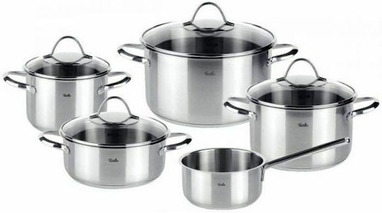 Fissler Paris Line Σετ Κατσαρόλες από Ανοξείδωτο Ατσάλι Ασημί 5τμχ