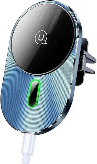 Usams Car Mobile Mount with Magnet and Wireless Charging Gray