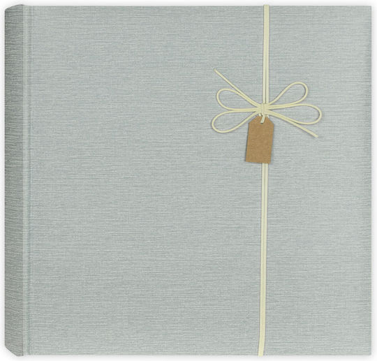 Lipsia C Album Hardcover Cases 200 Photos 10×15 Light Blue Gray Cover Decorative Leather Ribbon White