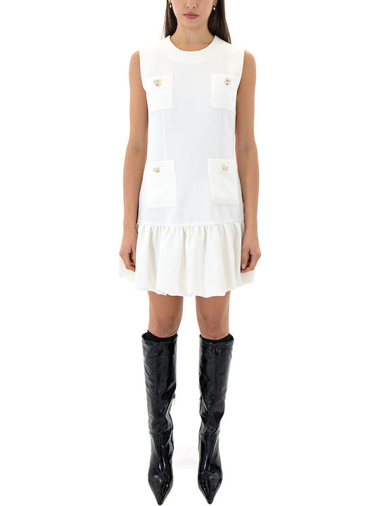 Καλοκαιρινό Mini Σεμιζιέ Φόρεμα με Βολάν Λευκο (white)