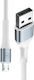 3MK 1m LED / Braided USB 2.0 to micro USB Cable White