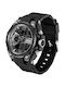 Sanda Digital Men's Watch 53mm Chronograph Battery with Black Rubber Strap