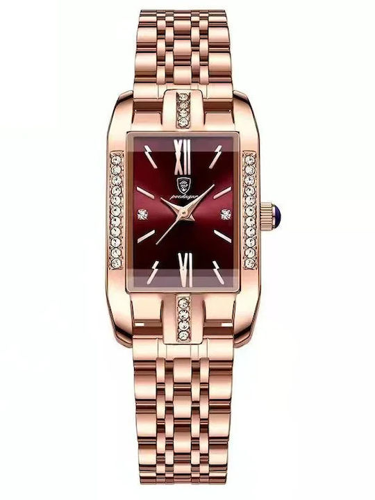 Poedagar Ceas de Damă cu Rose Gold Brățară Metalică