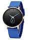 Lige Women's Watch with Blue Rubber Strap