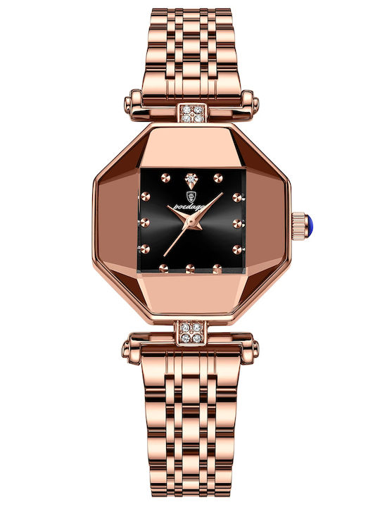 Poedagar Ceas de Damă cu Rose Gold Brățară Metalică