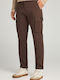 Trousers Cargo Elastic in Regular Fit Brown