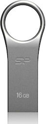 Silicon Power Firma F80 16GB USB 2.0 Ασημί