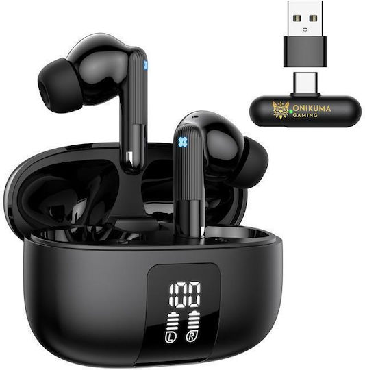 Onikuma TX612 In-ear Bluetooth Handsfree Earphones with Sweat Resistance and Charging Case Black