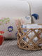 Nef-Nef Homeware Διακοσμητικό Καλάθι Ψάθινο Εκρού 18εκ.