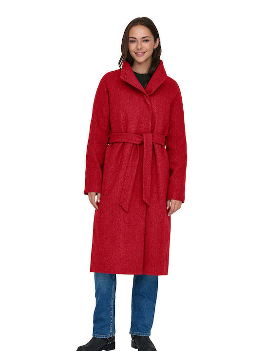 Only Вълна Дамско Red Палто