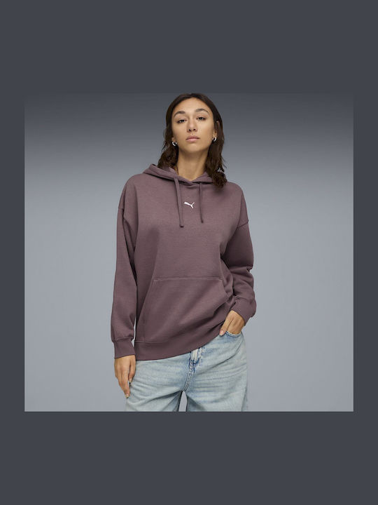PUMA Long Women's Sweatshirt Hooded Purple