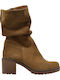 Leder Damen Stiefeletten Camel