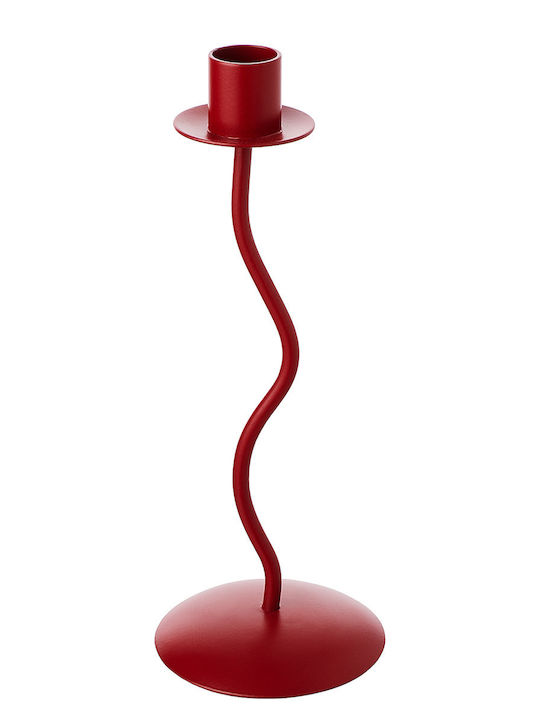 Butlers Highlight Candle Holder Metal in Red Color 9x9cm 1pcs