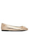 Leather Pointy Ballerinas Gold