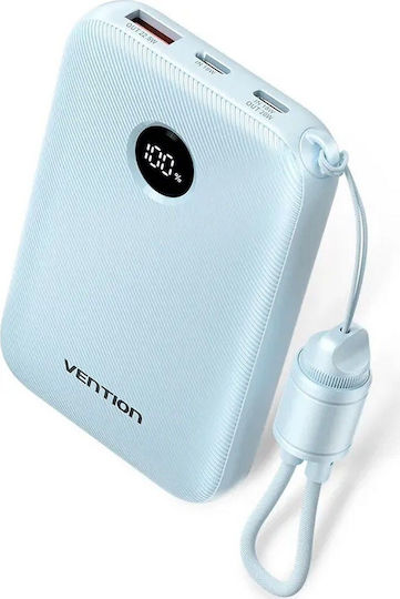 Vention FKAL0-C Power Bank 10000mAh 22.5W με Θύρα USB-A και Θύρα USB-C Γαλάζιο