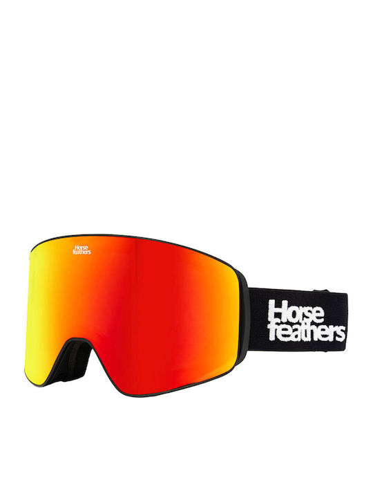 Horsefeathers Ski- und Snowboardbrille für Erwachsene Schwarz mit rotem Spiegelfilmer