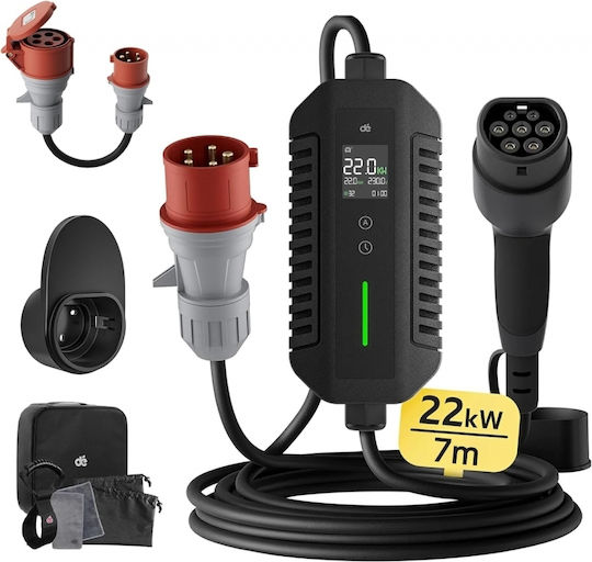 Încărcător Portabil 22kW Cu Cablu Încorporat 7m Tipul 2