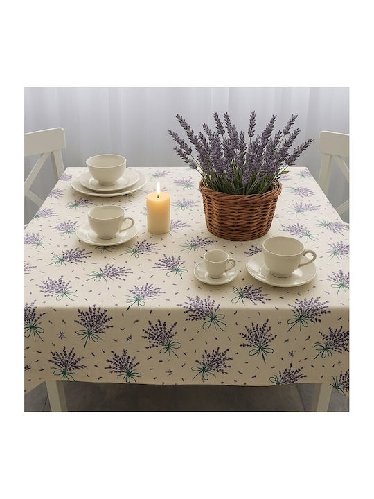 Pucioasa Față de masă Din Bumbac Rezistent la pete Purple Lavender 140x180cm