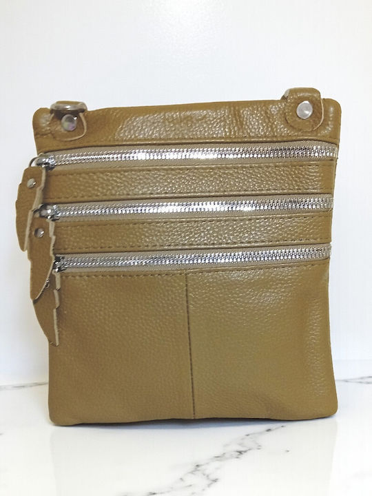 Leather Women's Bag Crossbody Beige