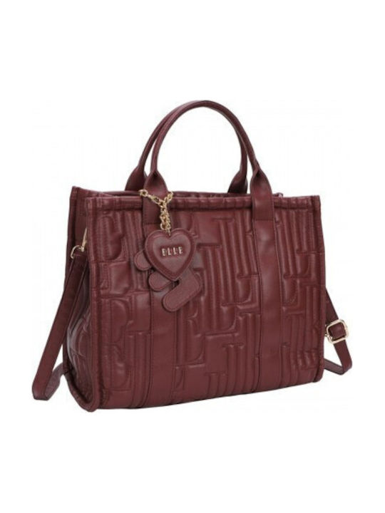 Elle Damentasche Handtasche Burgundisch