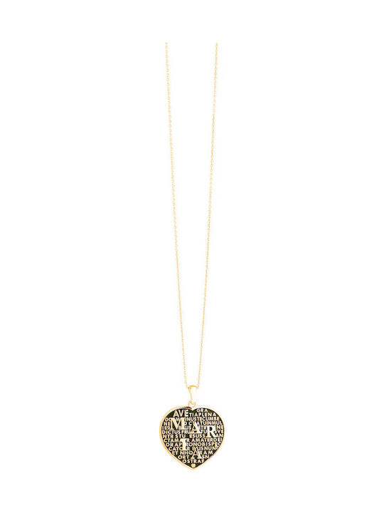 Benedictus Colier cu design Inima Placat cu aur