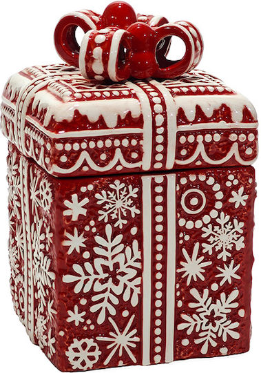 General Trade Christmas Cookie Jar Red L19xW13cm.