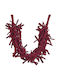 Handgefertigte Stoff Halskette Mit Madeira Perlen Bordeaux